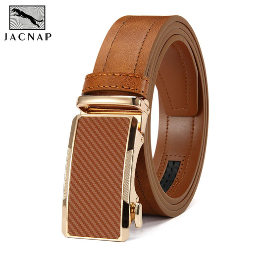 New Business Leisure Men's Alloy Square Buckle Belt Men's Luxury Designer High Quality Leather Cowboy Belt Multi Color