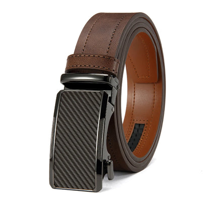 New Business Leisure Men's Alloy Square Buckle Belt Men's Luxury Designer High Quality Leather Cowboy Belt Multi Color