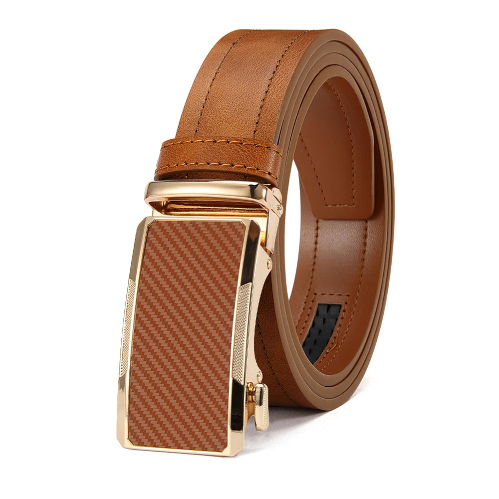 New Business Leisure Men's Alloy Square Buckle Belt Men's Luxury Designer High Quality Leather Cowboy Belt Multi Color